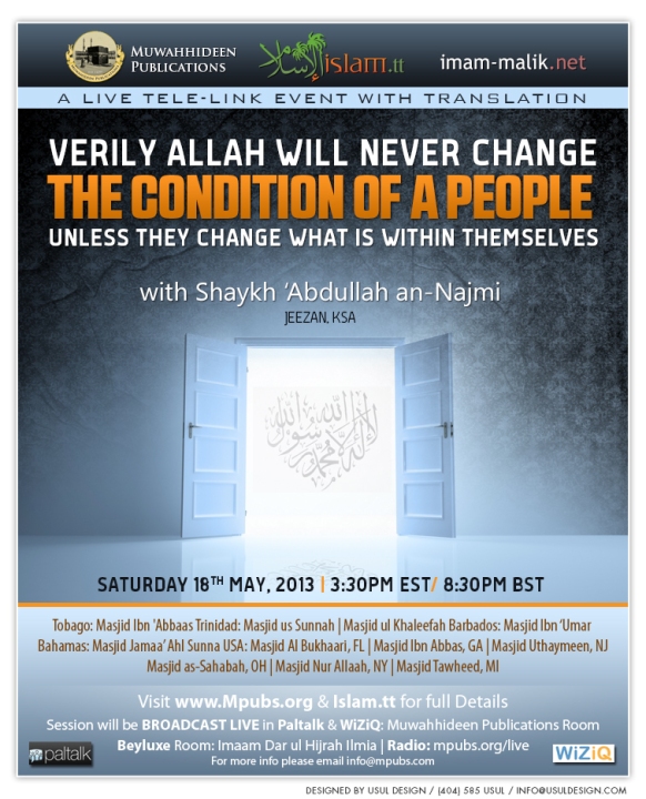 Verily Allah Will Never Change The Condition of A People Unless They Change What Is Within Themselves - Shaykh Abdullah an-Najmi
